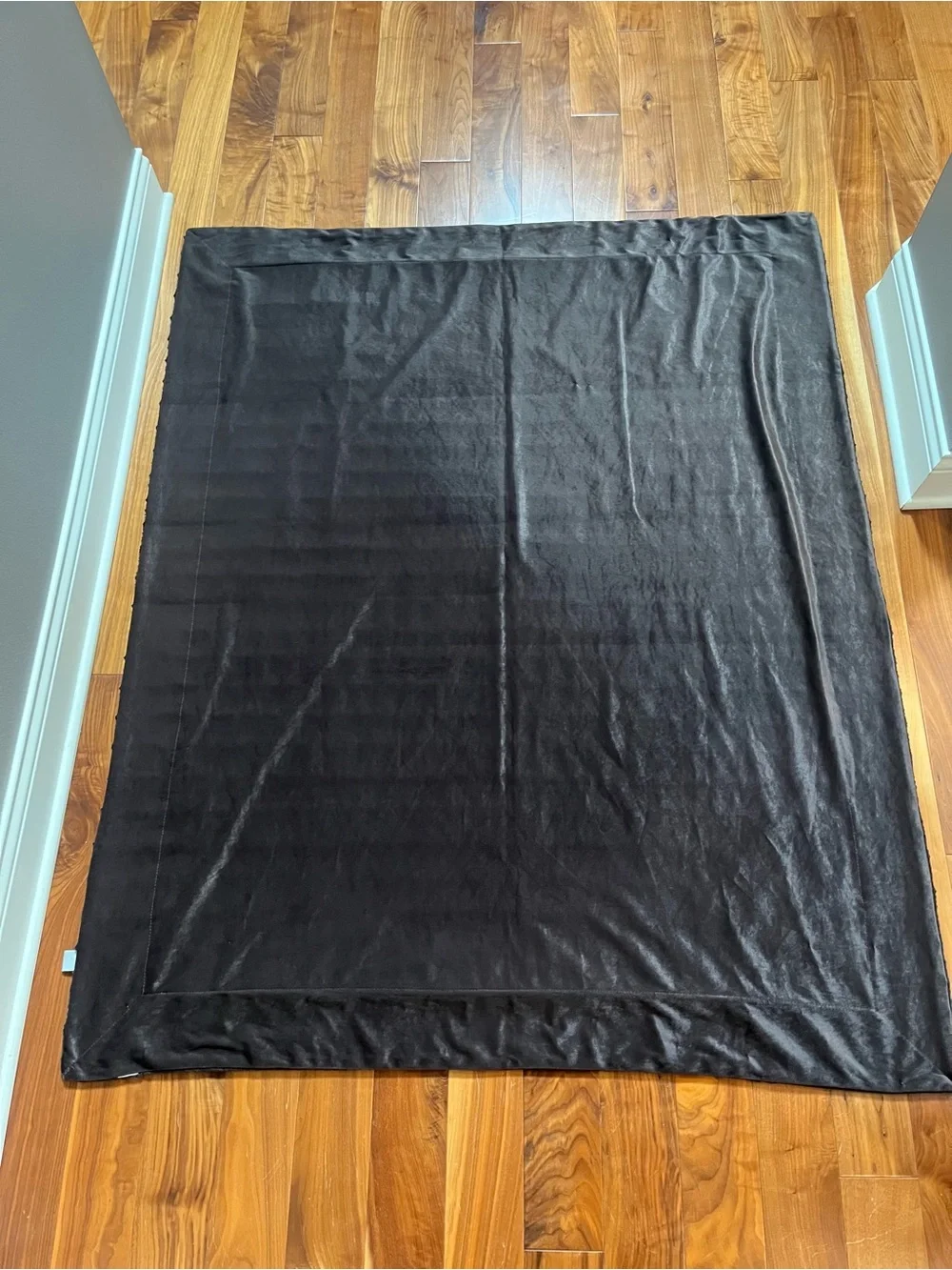 THRO by Marlo Lorenz Plush Faux Fur Throw Blanket Dark Brown